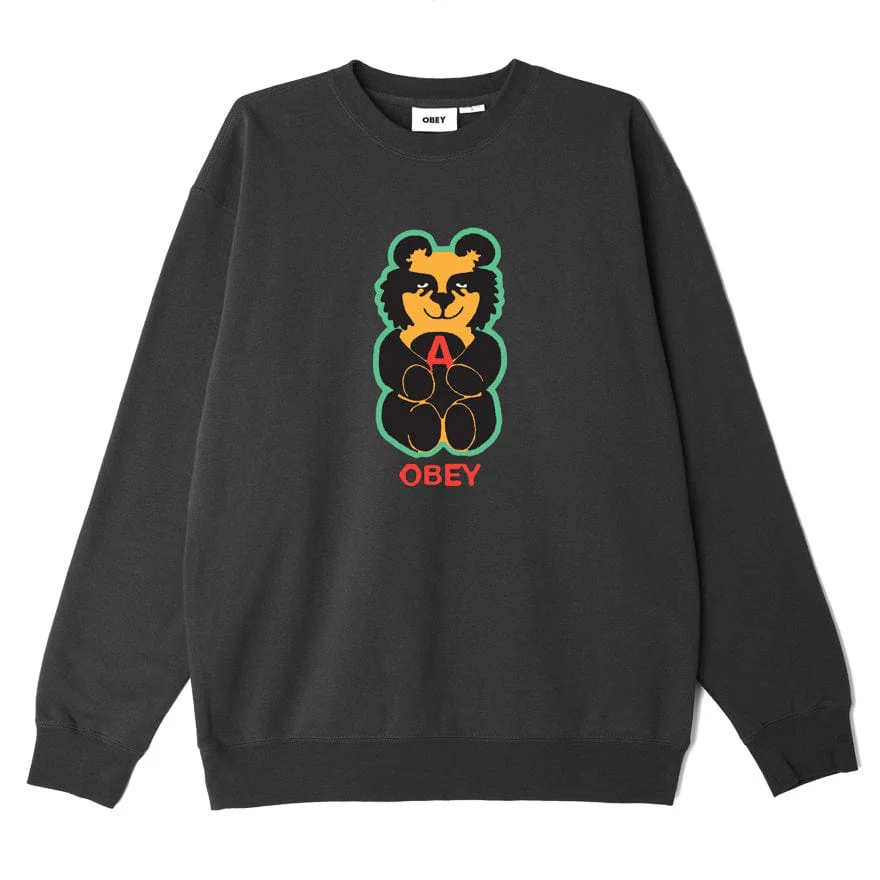 OBEY BEAR ICON PREMIUM CREW FLEECE – BLACK